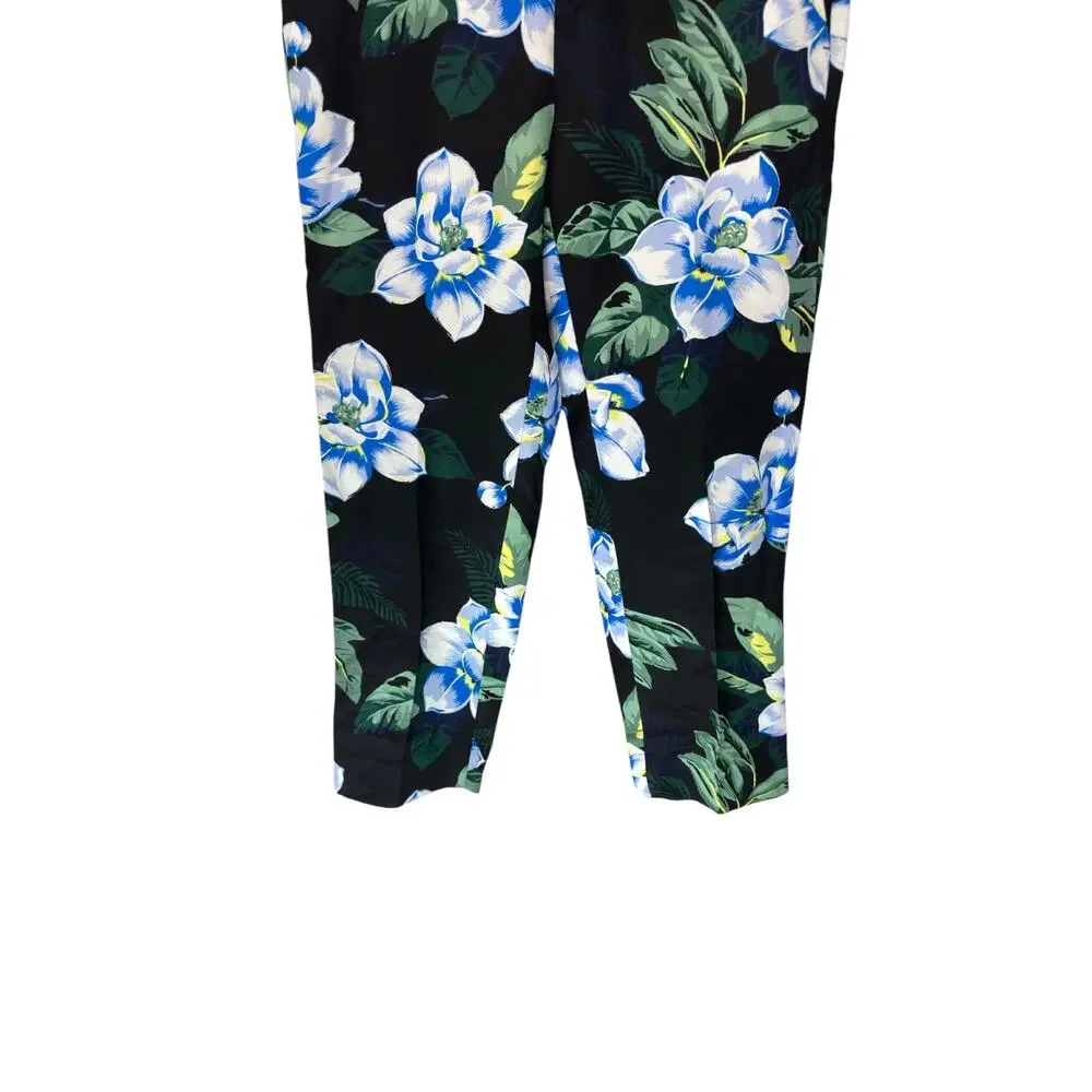Banana Republic Blue Floral Print Office Work‎ Career Avery Trouser Pants Size 6